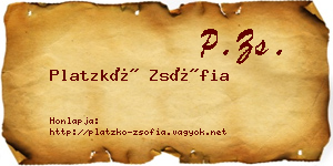 Platzkó Zsófia névjegykártya